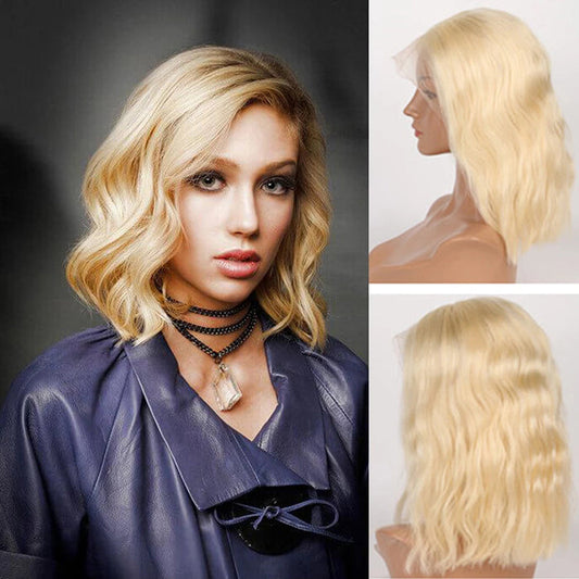 #613 13x4 Pre-Plucked Lace Front Body Wave Bob Wig 150% Density