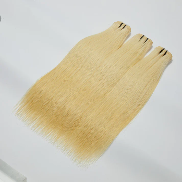 #613 Platinum Blonde Straight Hair Bundles | 12A Grade Raw Indian Hair