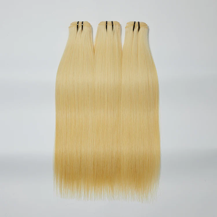 #613 Platinum Blonde Straight Hair Bundles | 12A Grade Raw Indian Hair