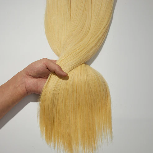 #613 Platinum Blonde Straight Hair Bundles | 12A Grade Raw Indian Hair