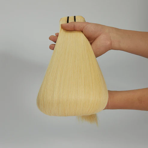 #613 Platinum Blonde Straight Hair Bundles | 12A Grade Raw Indian Hair