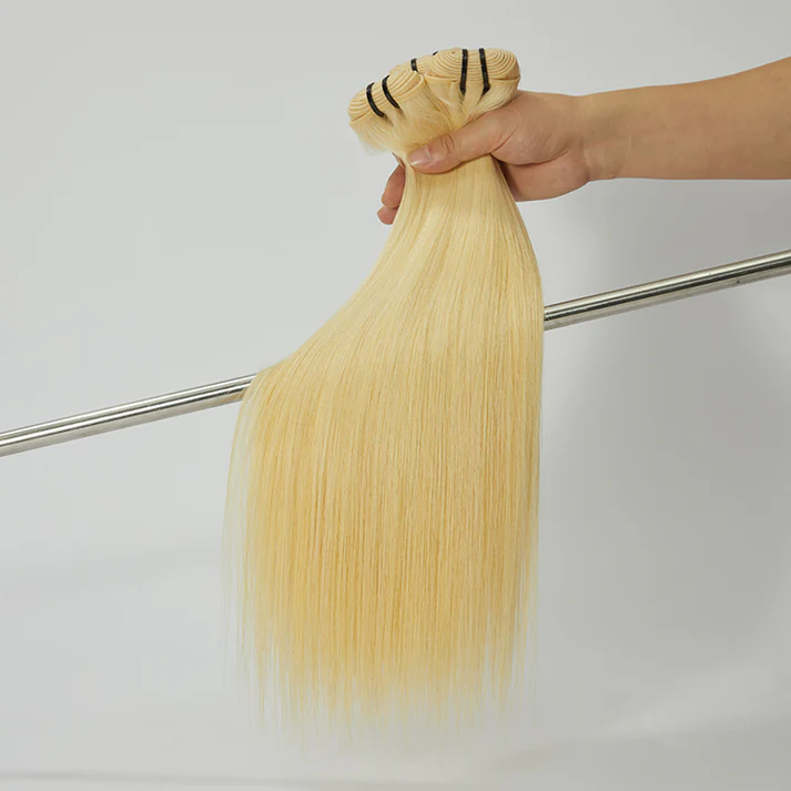 #613 Platinum Blonde Straight Hair Bundles | 12A Grade Raw Indian Hair