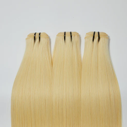 #613 Platinum Blonde Straight Hair Bundles | 12A Grade Raw Indian Hair